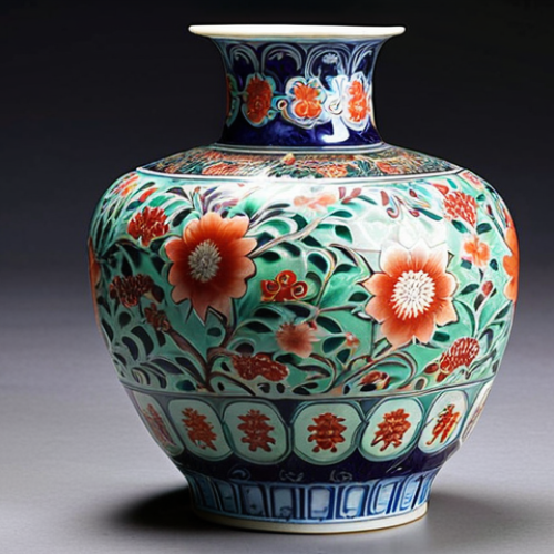 **A porcelain vase from the Qing Dynasty, showcasing intricate patterns and vibrant colors, with a focus on the glaze and craftsmanship.**