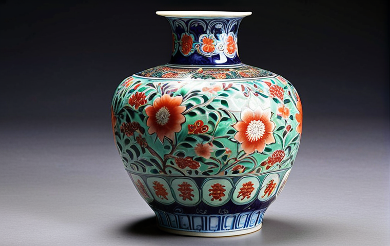 **A porcelain vase from the Qing Dynasty, showcasing intricate patterns and vibrant colors, with a focus on the glaze and craftsmanship.**