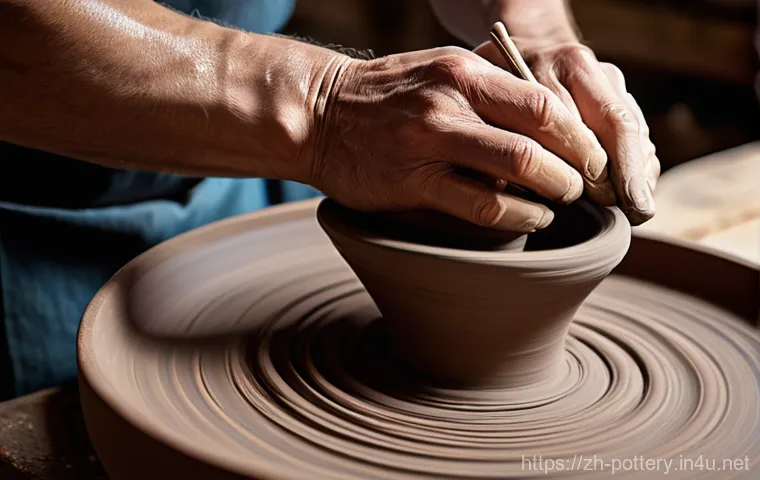 비정형 도자기 기법 - **Prompt 1: Asymmetrical Pottery Creation - The Dance of Clay and Hands**
    "A close-up shot of a ...