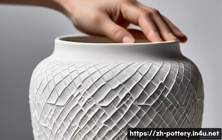 도예 흙 종류별 특성 - A detailed close-up image of a fine porcelain vase crafted from kaolin clay, showcasing its smooth, ...