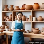 소규모 도예 공방 운영 노하우 - A modern pottery studio interior blending vintage and contemporary design elements inspired by local...