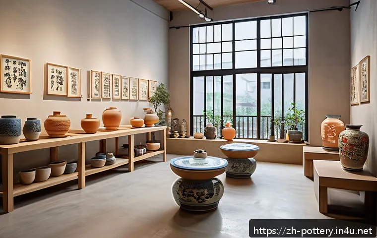 도예 창업 준비 및 절차 - A modern ceramic art studio interior in a vibrant urban neighborhood known for its artistic vibe, fe...